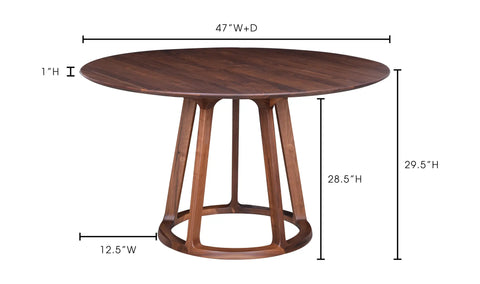 Aldo Round Dining Table Walnut