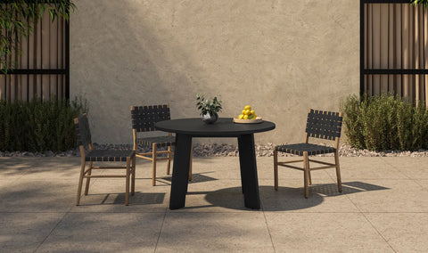 Delta Round Outdoor Dining Table Black