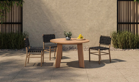Delta Round Outdoor Dining Table Black