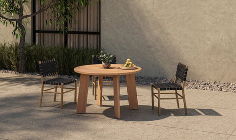 Delta Round Outdoor Dining Table Black