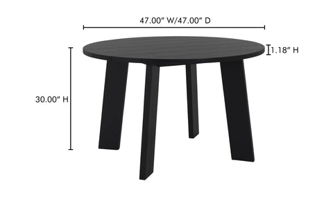 Delta Round Outdoor Dining Table Black