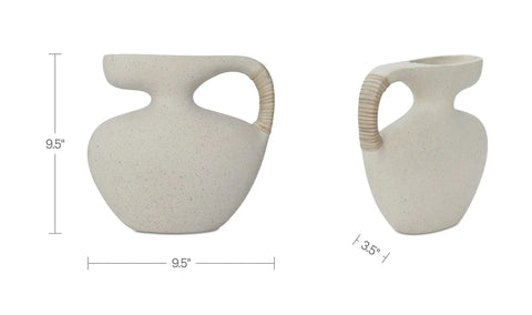 Vila 9.5In Sculptural Vessel Cream White
