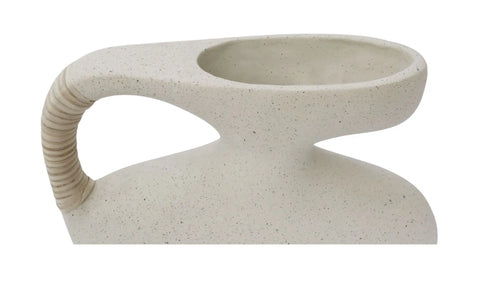 Vila 9.5In Sculptural Vessel Cream White