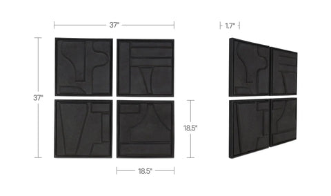Alva Wall Sculpture-Set Of 4