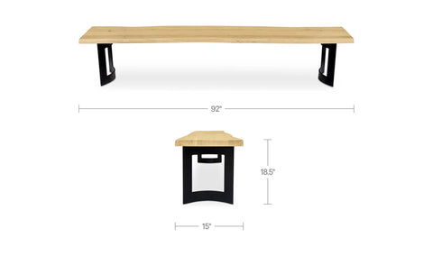 Bent Bench Small Oak