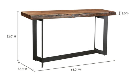 Bent Console Table Brown
