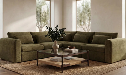 Swift Classic L Modular Sectional Dark Green