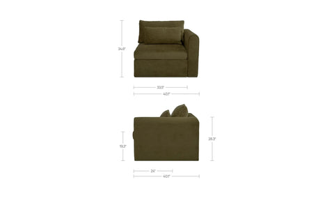 Swift Right Arm Facing Chair Dark Green