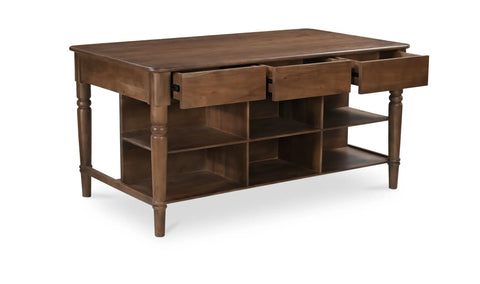 Russet Kitchen Island Brown