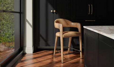 Martens Counter Stool Black Leather