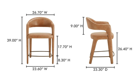 Martens Counter Stool Black Leather