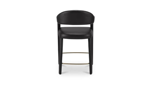 Martens Counter Stool Black Leather