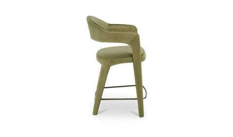 Martens Counter Stool Green Velvet
