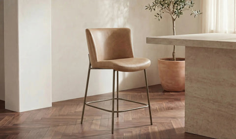 Early Counter Stool Tan Leather