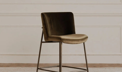 Early Counter Stool Faux Green Mohair