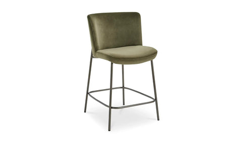 Early Counter Stool Faux Green Mohair
