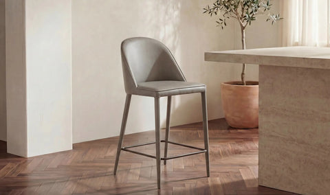 Burton Counter Stool Dark Teal Vegan Leather