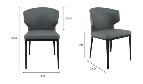 Delaney Dining Chair Grey - Set Of Two