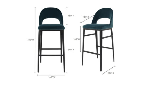 Roger Bar Stool Teal