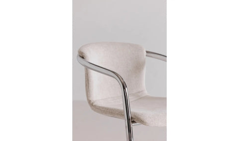 Freeman Chrome Frame Counter Stool Blended Cream - Set Of Two