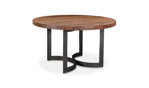 Bent Round Dining Table 54In Brown