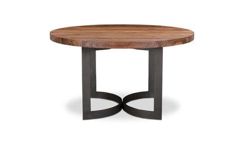 Bent Round Dining Table 54In Brown