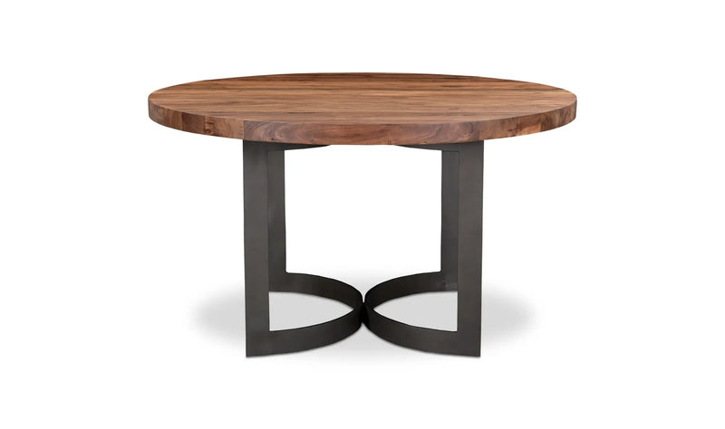 Bent Round Dining Table 54In Brown
