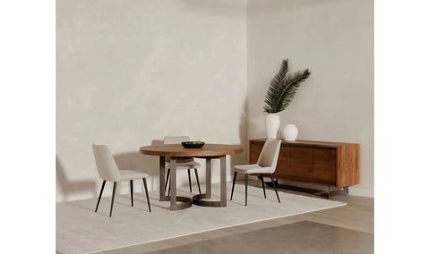 Bent Round Dining Table 54In Brown