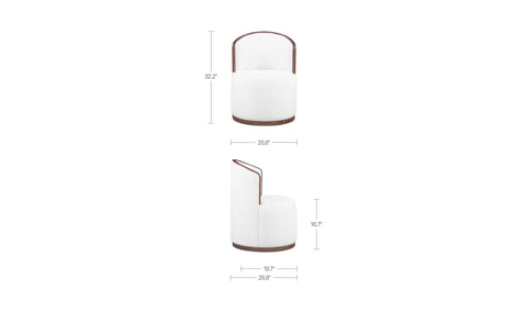Rossi Swivel Dining Chair Cream