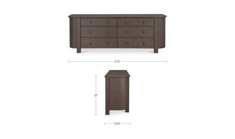 Loren 6 Drawer Dresser Dark Brown
