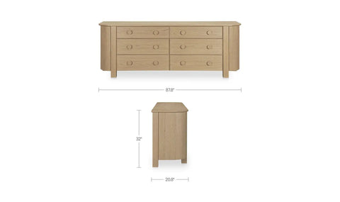 Loren 6 Drawer Dresser Natural