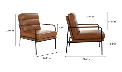 Verlaine Armchair Chestnut Brown