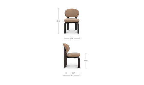 Sami Dining Chair Brown Set Of Two