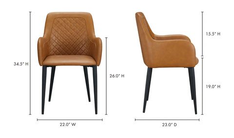 Cantata Dining Chair Tawny Vegan Leather - Set Of Two