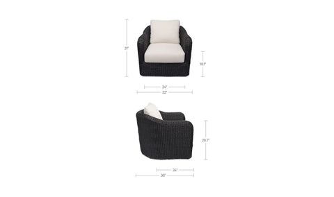 Bodhi Outdoor Swivel Accent Chair Charcoal