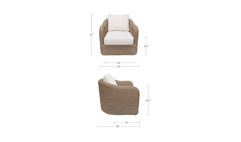 Bodhi Outdoor Swivel Accent Chair Natural