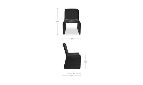 Ella Outdoor Dining Chair Charcoal-Set of Two