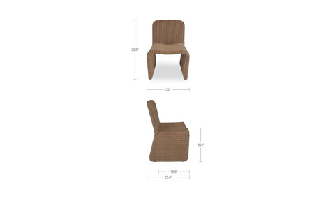 Ella Outdoor Dining Chair Natural-Set of Two