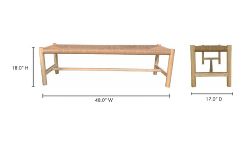 Hawthorn Small Bench Natural