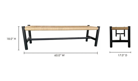Hawthorn Large Bench Black