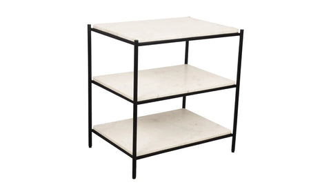 Trine Nightstand White Marble
