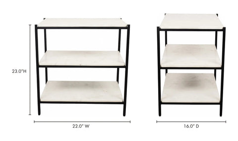 Trine Nightstand White Marble