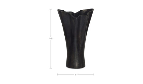Yeri Cast Aluminum Vase Black