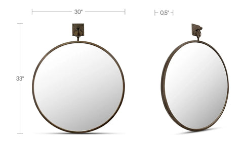 Cameo Mirror Aged Brass