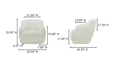 Stevie Lounge Chair Cream