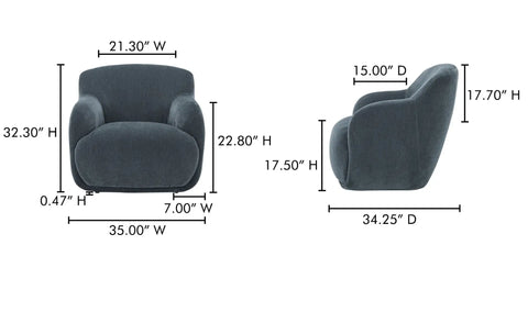 Stevie Lounge Chair Slate Blue