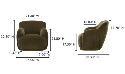 Stevie Lounge Chair Cedar Green