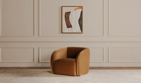 Faye Accent Chair Tan Faux Mohair