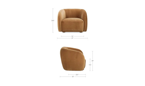 Faye Accent Chair Tan Faux Mohair