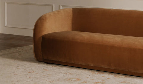 Faye Sofa Tan Faux Mohair